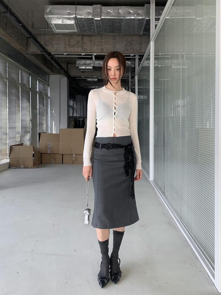 Dorothy Spring Korean Slimming Fishtail Midi Skirt - Versatile Solid Color with Tempered Slit for Women