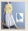 Women's Ethnic V-Neck Embroidered Cotton-Linen Cardigan Top and Mid-Sleeve Tea Dress