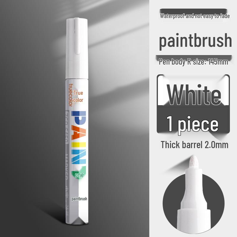 Durable True Color Paint Marker: Waterproof, Oil-Proof, Fade-Resistant, Industrial-Grade Silver, Black & White Touch-Up for Tires
