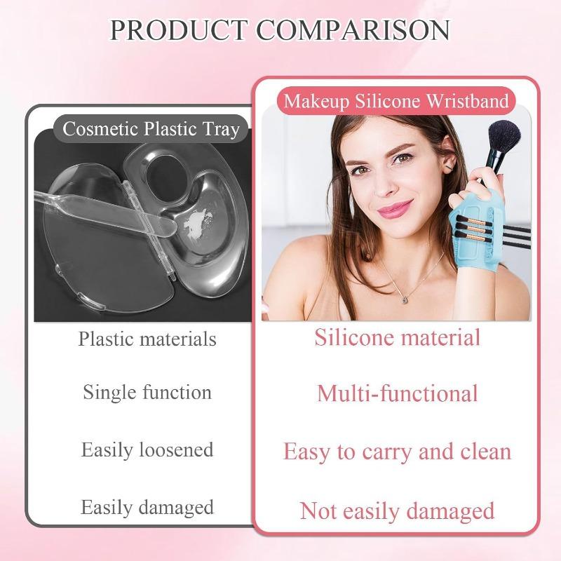 1PC Silicone Makeup Auxiliary Wrist Strap Multifunctional Makeup Brush Beauty Tool Strap Cleaning Area Wrist Strap
