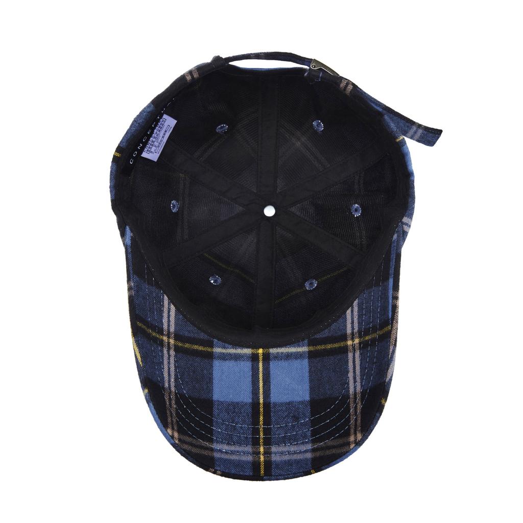 CONCEPTUAL Wool Check Ball Cap Blue
