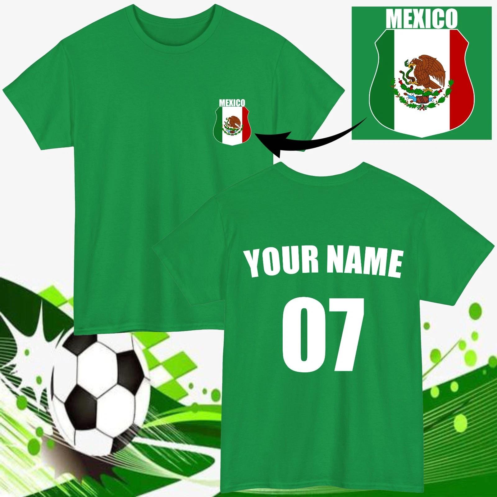 Personalised Mexico Football T-T-Shirt Custom Name Number Fan Gift Unisex Tee Top S