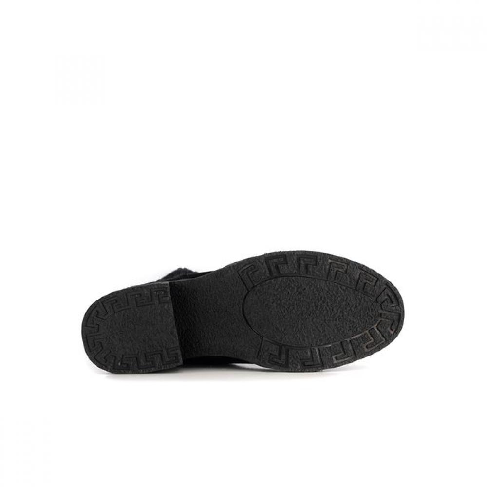 Damen S Strick Langstiefel Samm013ak Schwarz