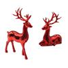 2 Pieces Christmas Reindeer Figurines Deer Sculptures Modern Table Centerpieces Small Deer Statues for Bookshelf Indoor