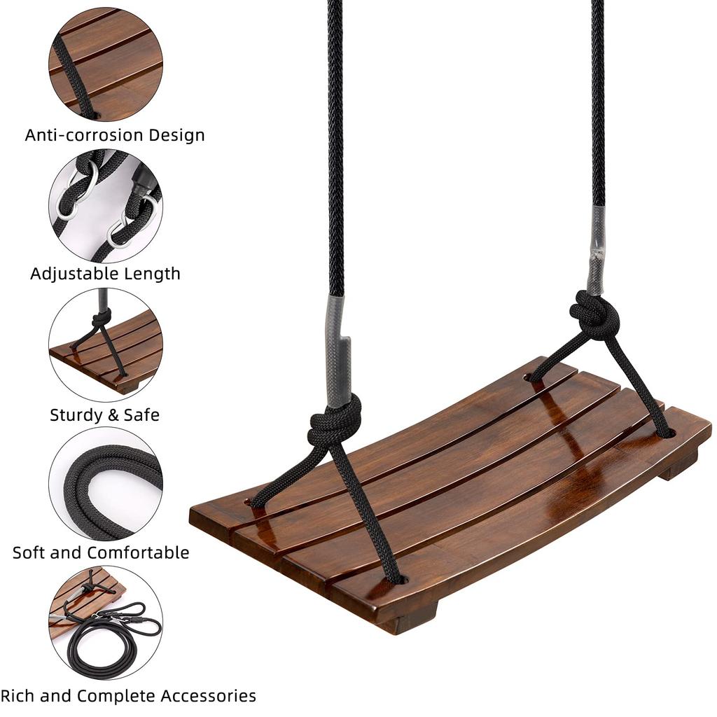 Leweet Wooden Outdoor Outdoor Playground Indoor Hanging Indoor Playground Load Capacity Complete Easy To Can Be Used In Outdoor Swing, Swing, Adults,