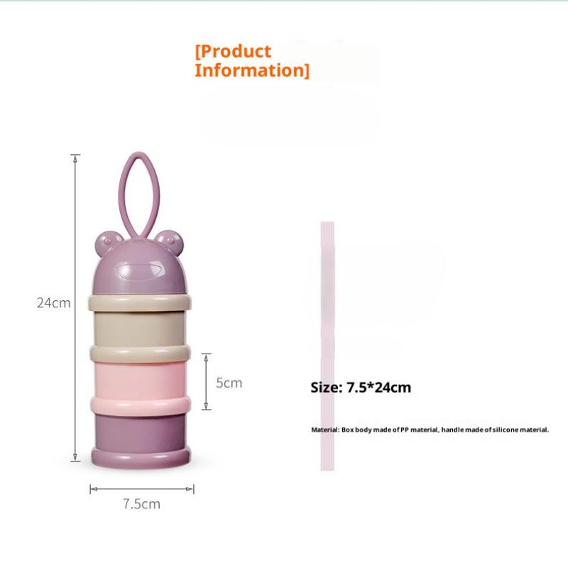 Cutie colorată pentru lapte praf pentru bebeluși cu 3 niveluri, compartimente individuale pe nivel pentru lapte praf, cutie portabilă rotativă pentru lapte praf pentru copii