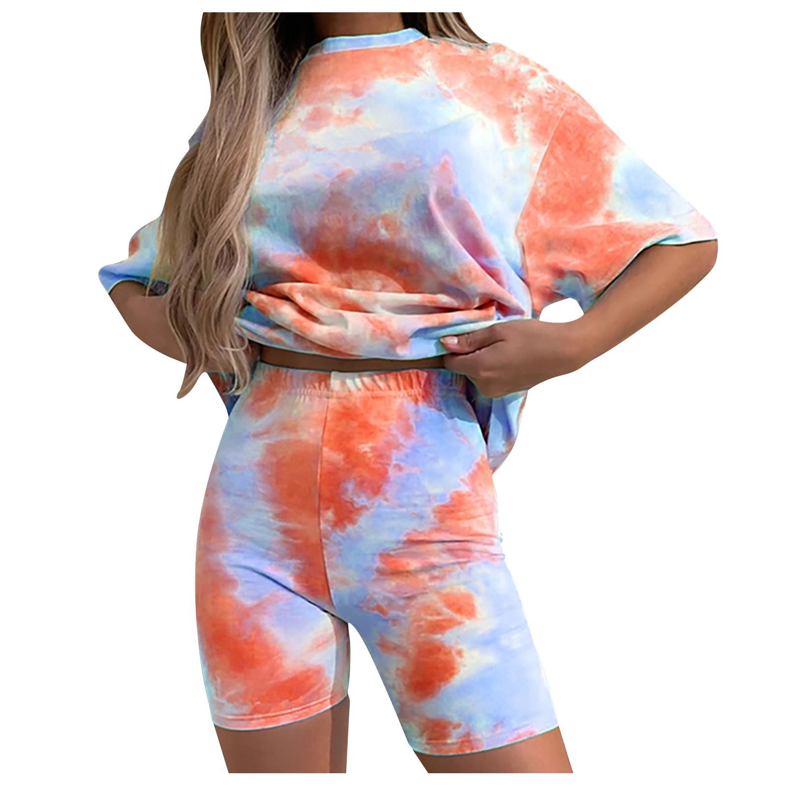 Женская летняя модная свободная повседневная футболка с градиентом тай-дай — фото 7