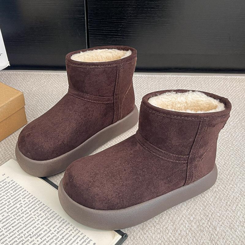 

Women s Soft Elastic Winter Warm Winter Cold Padded Snow Boots Thick-soled Non-slip Wear-resistant Outdoor Casual Sneakers Cotton Boots 40 темно-коричневого кольору