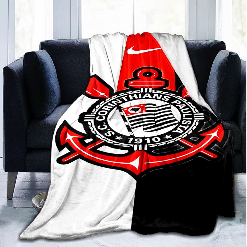 1PC Sport Club Football Crest Printed Soft Flannel Blanket Throw for Adult Bedroom Living Room Sofa Camping Travel Fan Gifts Christmas Gifts