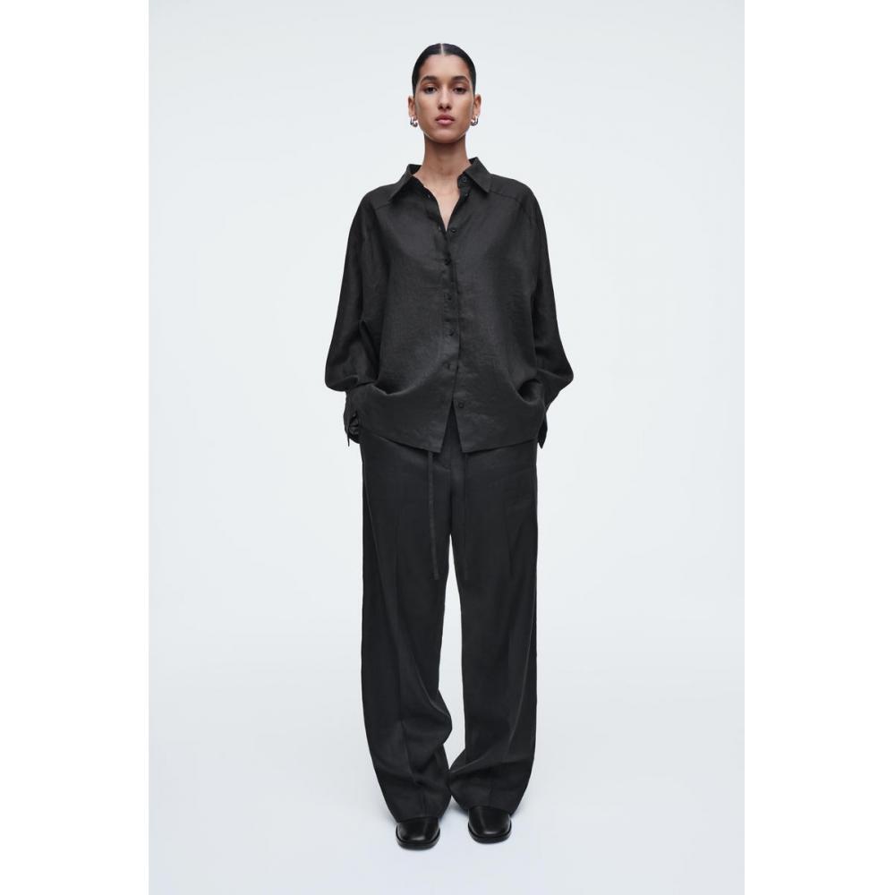 

Cos Japan Linen Drawstring Pants Black/32
