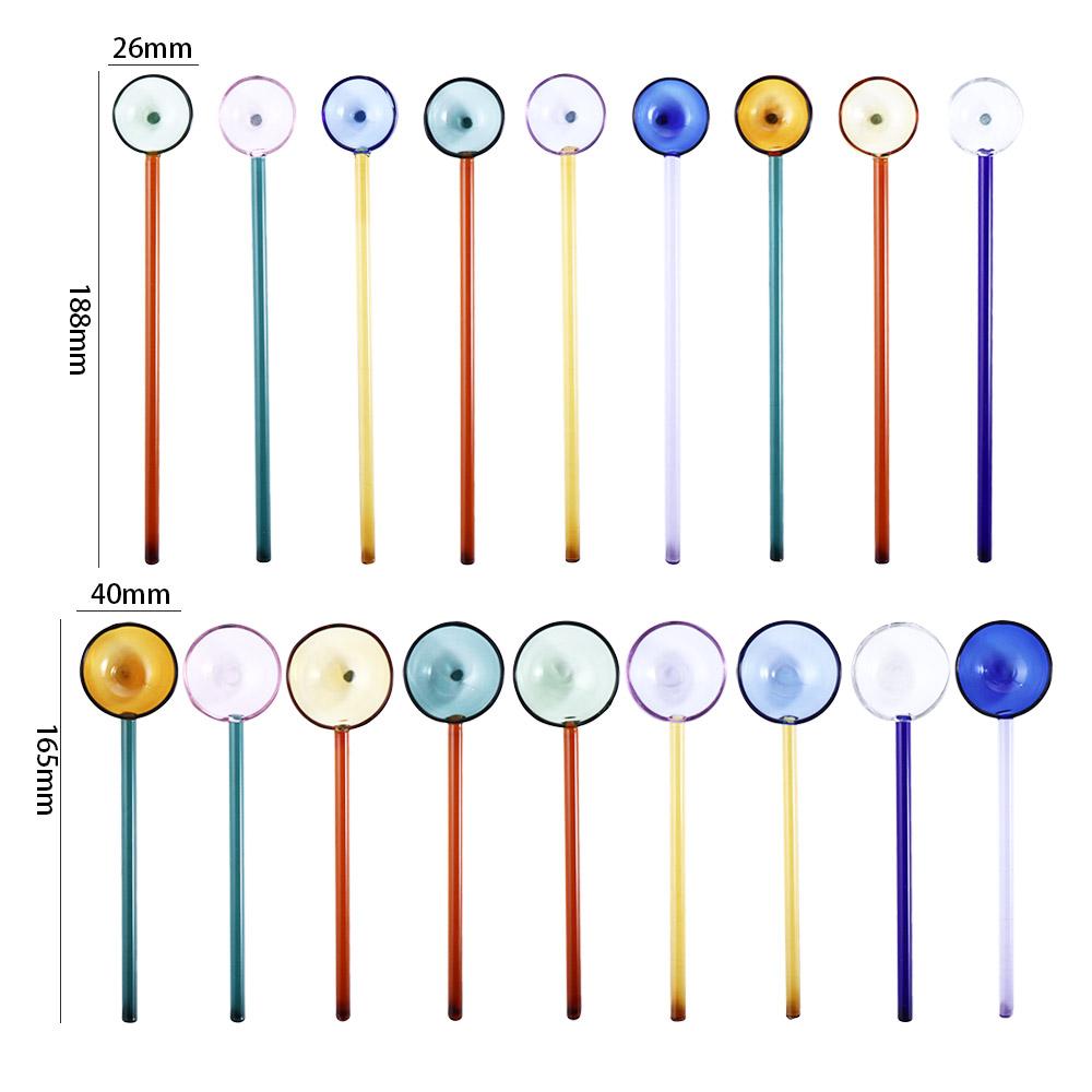 Colored Transparent Kitchen Gadgets Dessert Coffee Scoop Stirrer Stirring Spoons Tableware Spoon