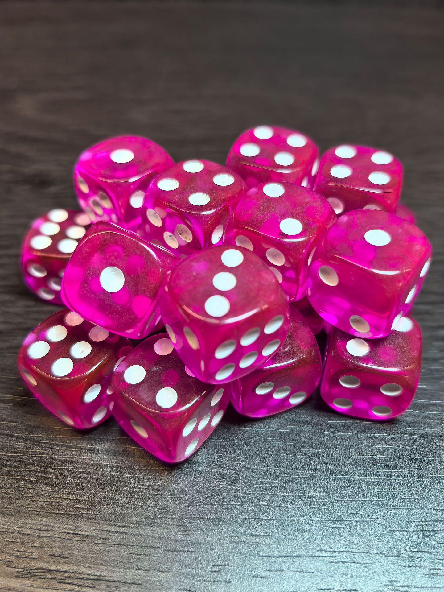

18mm Colored Acrylic Fluorescent Dice for Tabletop RPGs and Board Games персиковий/червоний
