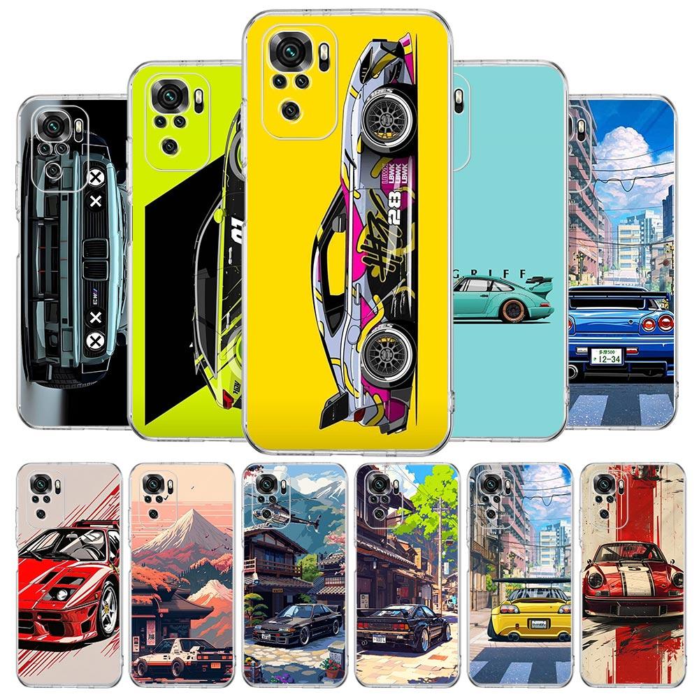 JDM Tokyo Drift Sports Car Phone Case For Xiaomi Redmi Note 15 14 13 12 4G 10 11 Pro Plus 5G 14C 13C 12C 10C 9A Cover