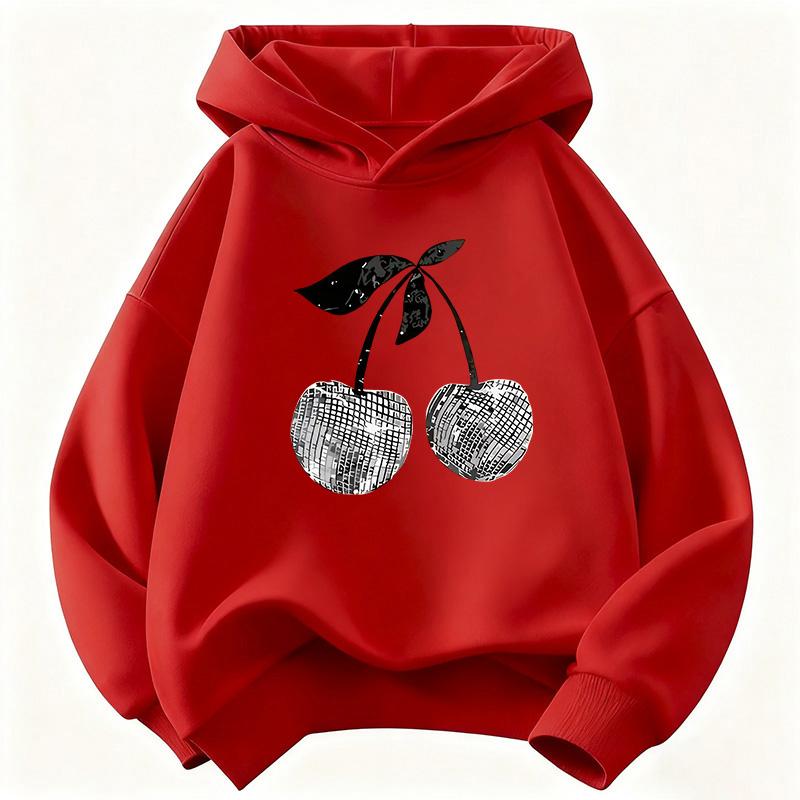 Girls' Stylish Cherry Children's Hoodie Sweatshirt Cute Harajuku Hoody for Boys Girls Autumn Spring Casual Hoodies