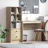 Desk with Drawers and Shelf 2 pcs Sonoma Oak