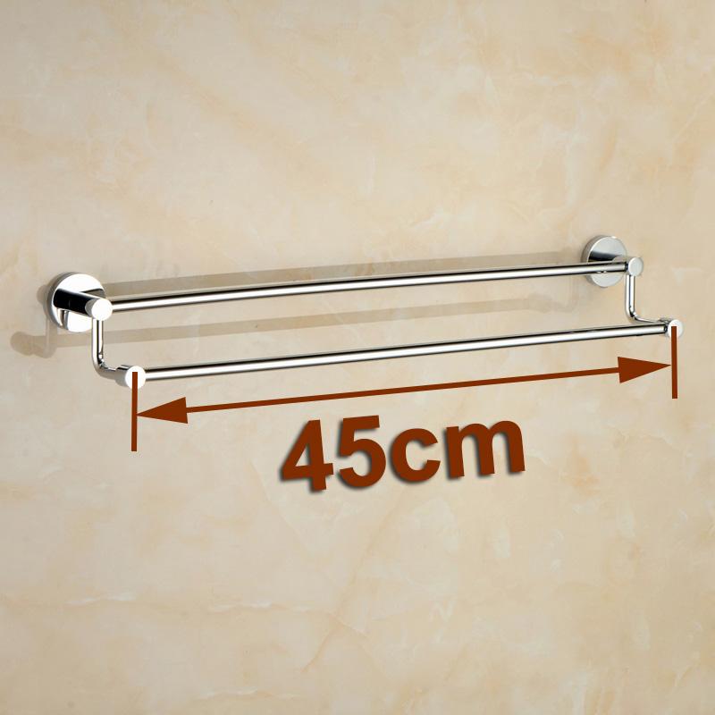 30/40/50/60cm Montado en la Pared Color Cromado Latón Hecho Doble Barra para Toallas Para Accesorios de Baño Toallero Portatoallas YT-10198