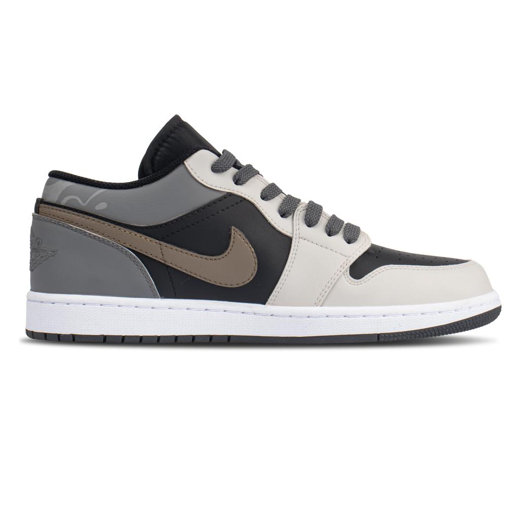 Jordan Air Jordan 1 Low Top Vintage Basketball Shoes Men's Black Gray 553558-172(Team845-Box)