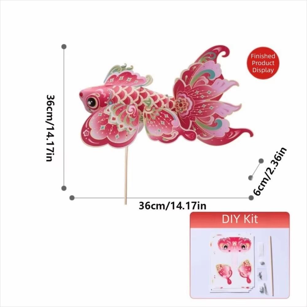 DIY Material Package New Year Koi Fish Lantern Luminous Hand-held Lantern  Mid-Autumn Festival