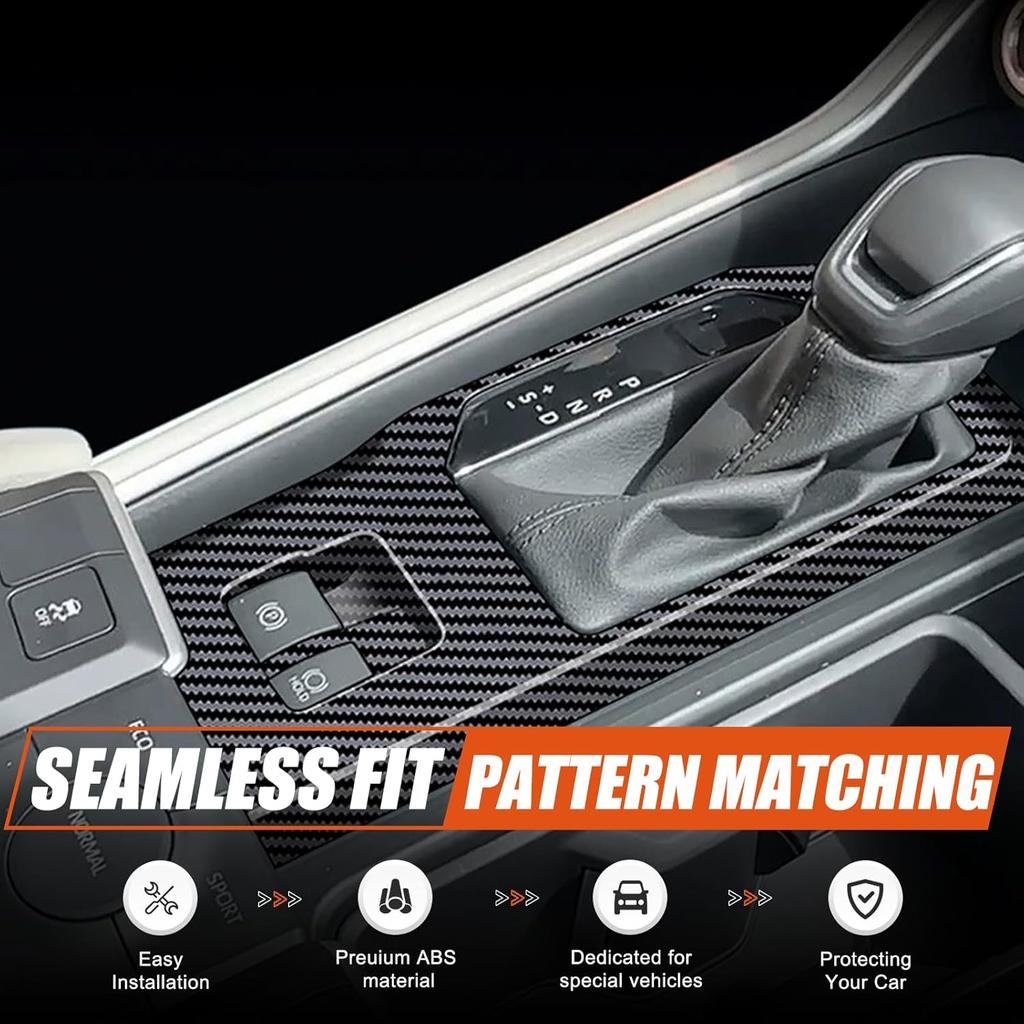Gear Shift Panel Cover Trim Compatible with Toyota Grand Highlander 2024 2025 2026,ABS Carbon Fiber Pattern Central Control Gear Panel Trim Cover