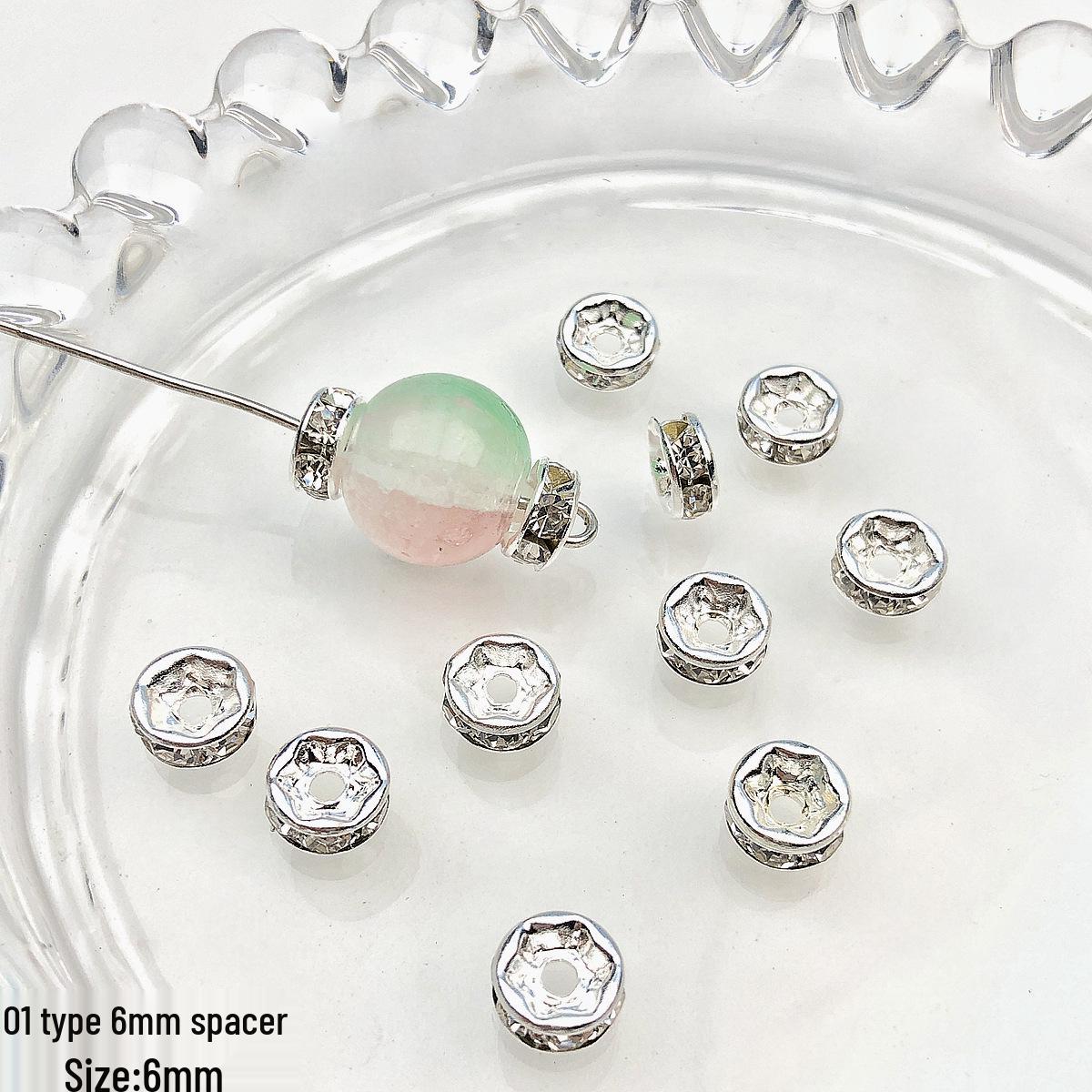 

10 шт. полых бусин-разделителей со стразами для изготовления украшений своими руками