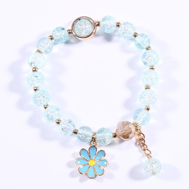 New Little Daisy Bracelet Female Student Mori Single Circle Strawberry Crystal Bracelet Girl Heart Simple Sweet Flower Bracelet