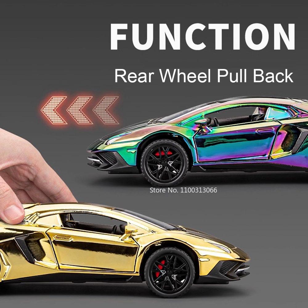 1:32 Lambor LP750-4 LP770-4 Cars Toy Models Light Sound Miniature Model Vehicles Doors Opened Sports Car Children Festival Gifts