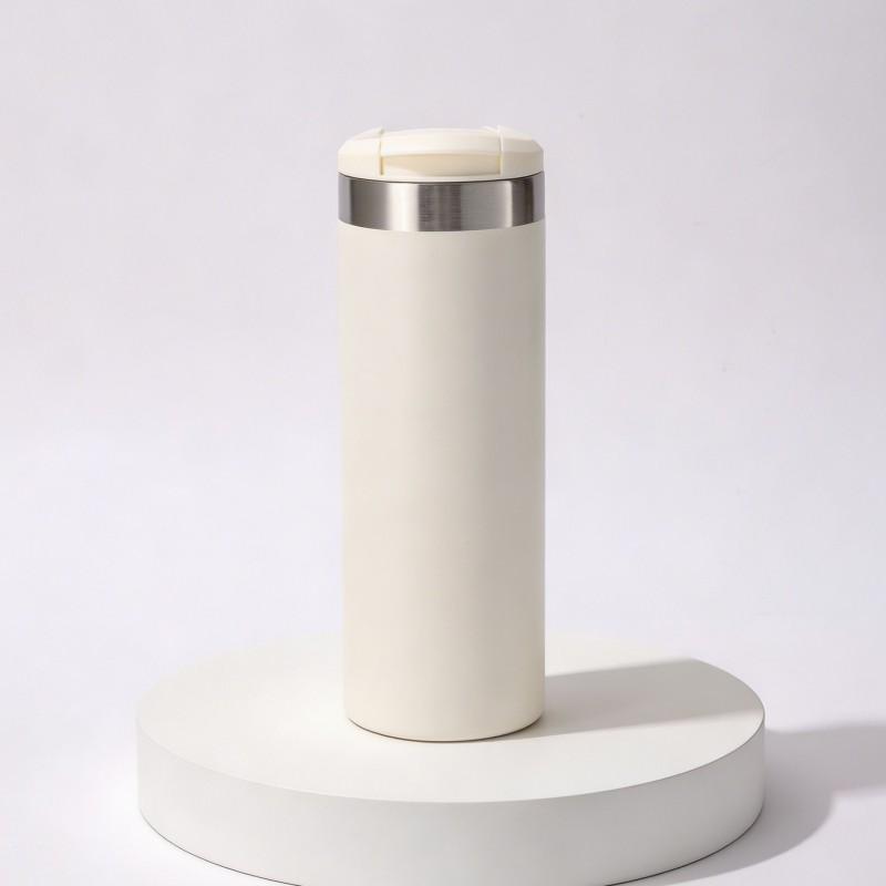 Stainless Steel Flip Lid Vacuum Insulated Travel Mug 500ml 304 Inner 201 Outer Portable Coffee Cup Office Outdoor