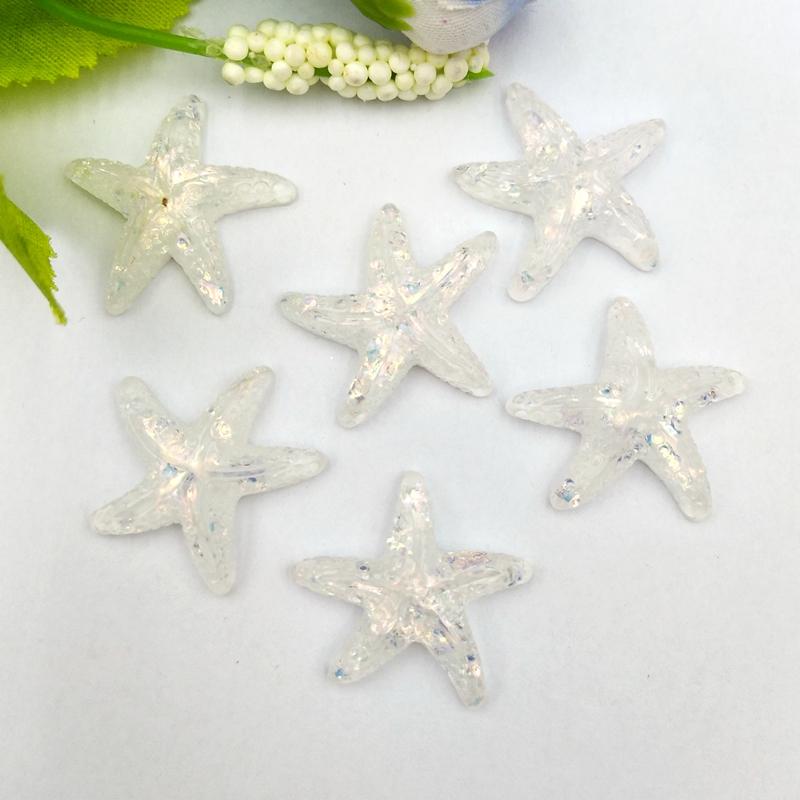 20pcs  Resin Adorable Glitter Colorful Starfish  For Home Wedding DIY Embellishments For Scrapbooking Accessorie