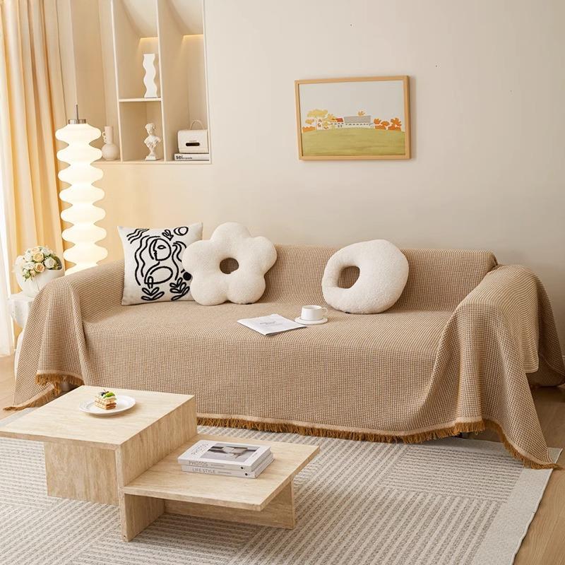 

Хлопковое и льняное полотенце для дивана, сплошной цвет, простой современный чехол для дивана, ткань «все включено», универсальная подушка для дивана Four Seasons Bed & Breakfast 180*130