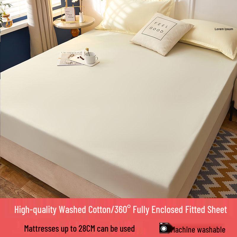 Nanjiren Washed Cotton Non-Slip Fitted Bedspread & Mattress Protector