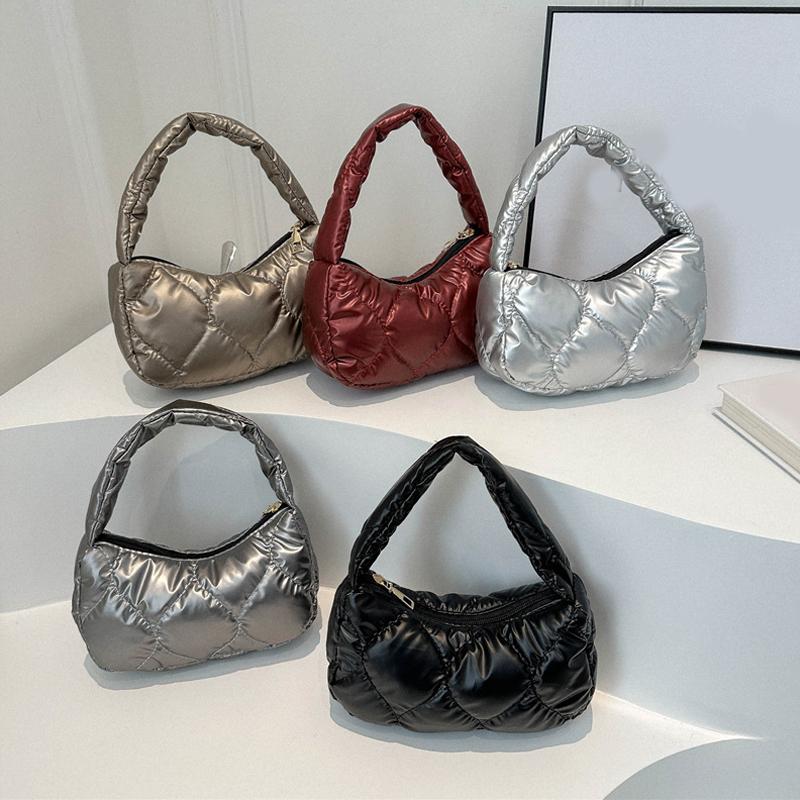 Winter Ladies Tote Purse and Handbags Large-capacity Cotton Padded Top-handle Bags Rhombus Quilted Shoulder Hobo Bag CLE