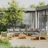 Garden Furniture Set - vidaXL - Solid Acacia Wood - Dark Grey - 12 Pcs