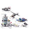 536 Stücke City Polizeistation Hubschrauber Schiffsmodell Bausteine SWAT Technik Brinquedos Steine Pädagogisches Spielzeug für Kinder