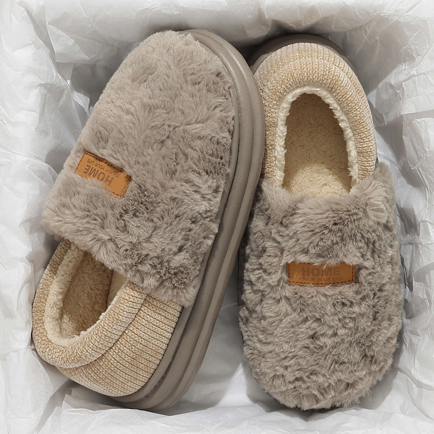 

Duoduo velvet cotton slippers women s winter bags and new indoor home thick-soled non-slip plush cotton shoes women 44