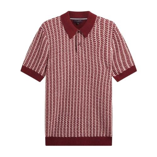 Ted Baker Mens Herringbone Short-Sleeved Polo Shirt