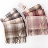 Gentle Gradient Color Small Plaid Scarf High End Girls Winter Couple Student Scarf Warm Thickened Scarf Shawl