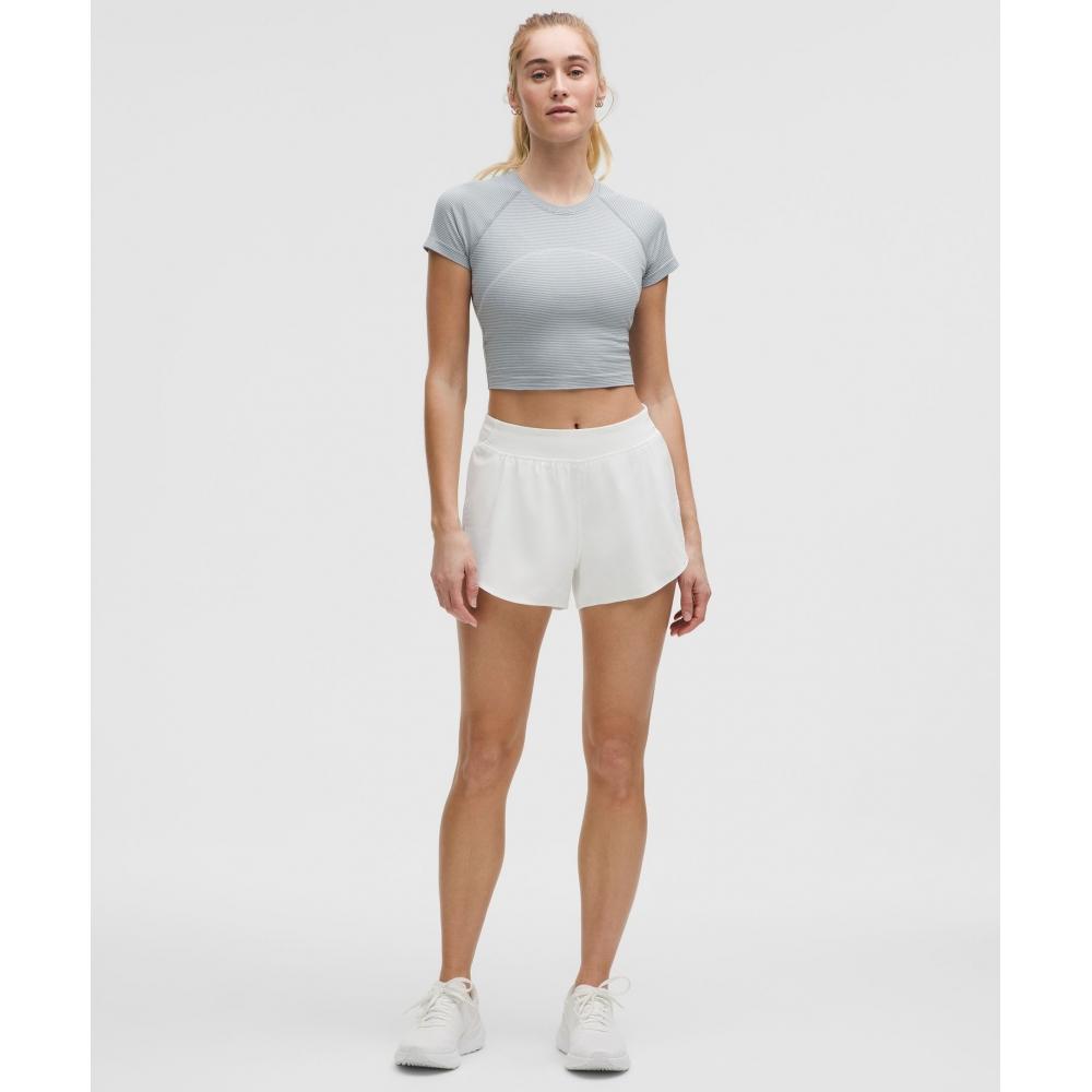 Lululemon Fast And Free High Rise Classic Fit Split Short 3  White