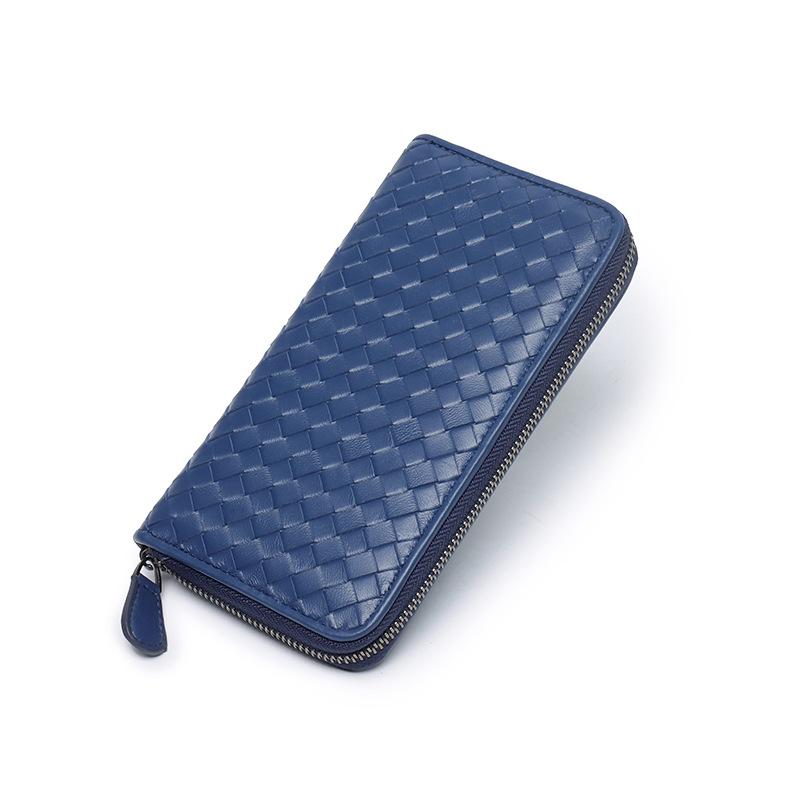 Damen Leder Geldbörse Handgewebte Erste Schaffell Herren Und Damen Geldbörse Brieftasche Lange Clutch