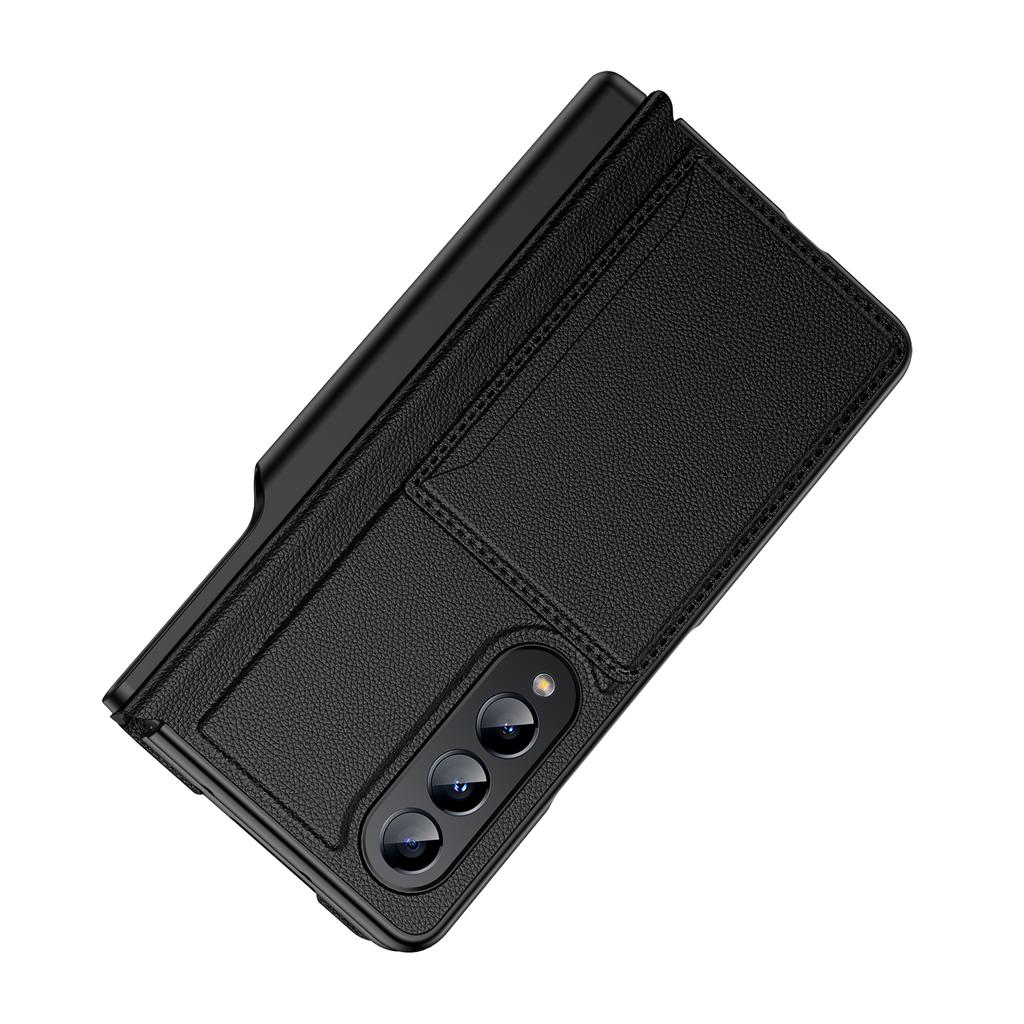 Luxury Pu Leather Phone Cover For Samsung Galaxy Z Fold 4 Case With Card Slot Bracket S Pen Holder Case For Z Fold4