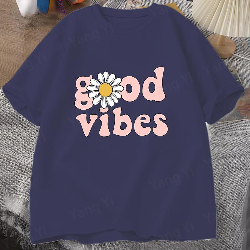 Printed T-shirt, women's casual short-sleeved T-shirt, fashionable letter print top.