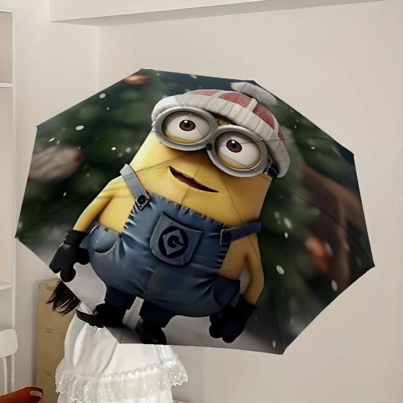1PC Minion Christmas Automatic Folding Umbrella | Vibrant Motif & Compact Design for Everyoneyy250930016