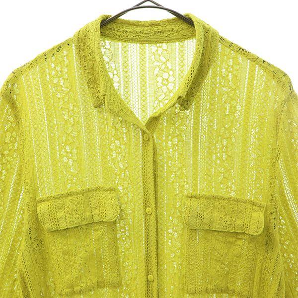 Mila Owen Race Long Sleeve Knit Long Dress Green Women Used