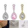Rhinestone Zircon Navel Ring Stainless Steel Body Piercing Jewelry Fashion Belly Button Ring  Gift