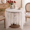 Retro Table Hollow Cloth See-through Out Lace Romantic Style Round Shape Ruffle Floral