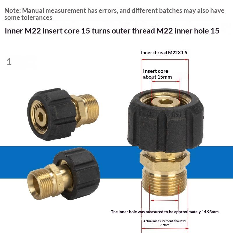 1Pcs Spray Sprinkler Quick Connector, Quick Release M22-14Mm/15Mm To 3/8 And 1/4 Inch Pressure Washer Adapter,