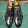 [Cowhide inner lining] Business formal British men's shoes small square head high-end cowhide leather shoes men's gray Oxford shoes