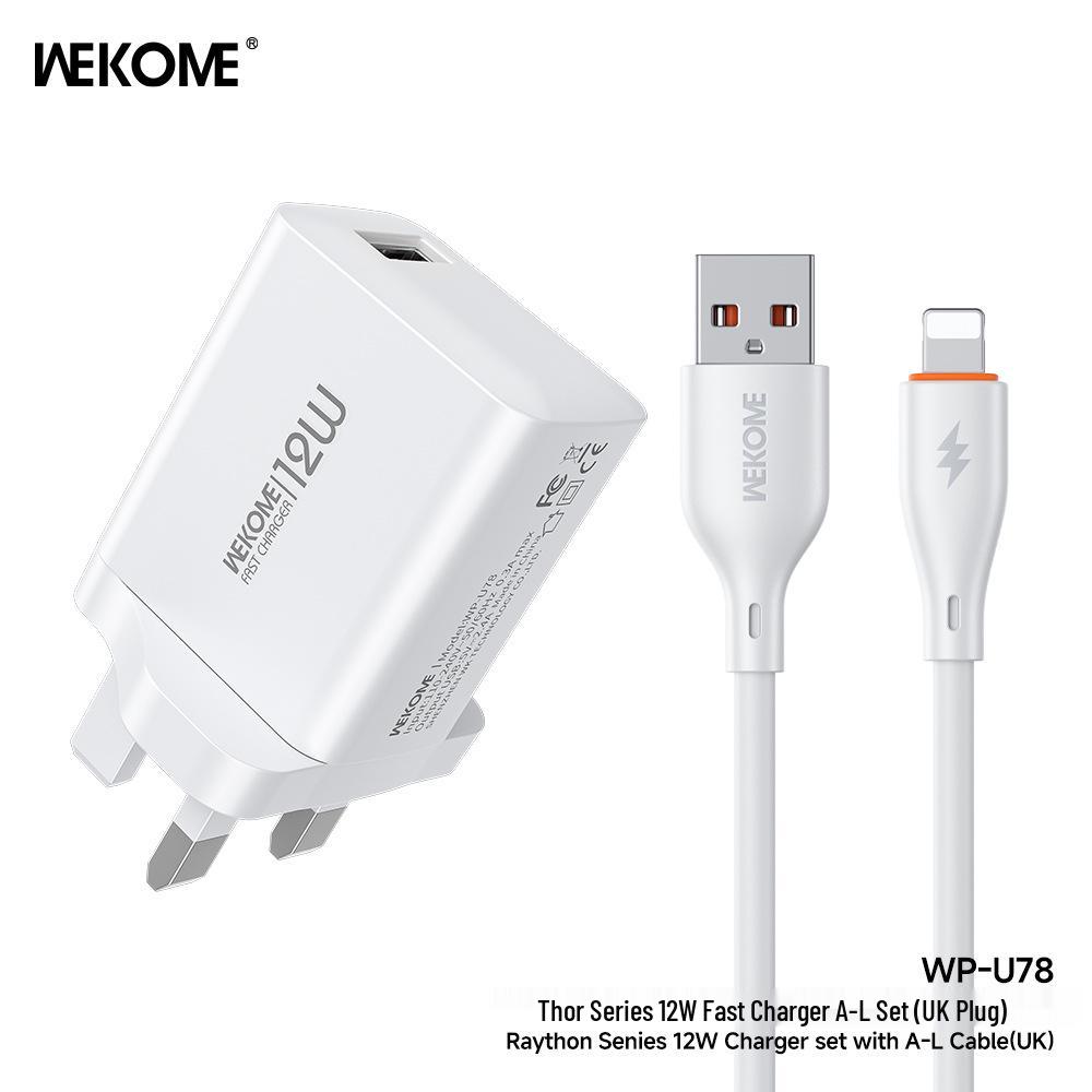 Wekome Thor 12W Fast Charger for Apple & Huawei Phones, 5V/2.4A Compatibility