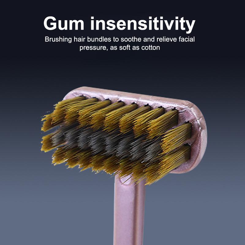 T-Type Vertical Brush Soft Hair Big Head Toothbrush Comfortable Teeth Super Oral Cleaning Brush Adult Family Use Color Random