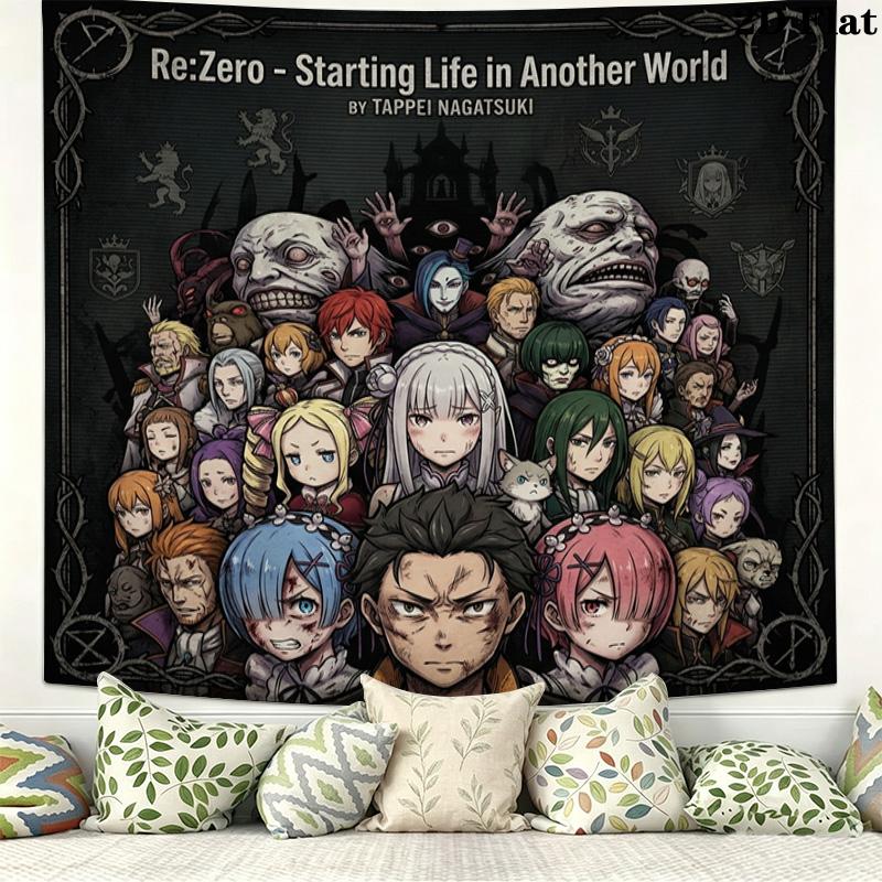 Re Zero Arazzo da Parete Appeso Estetico Coperta in Tessuto Stampato Arazzi Decorativi Per Camera da Letto Soggiorno Decorazioni per la Casa