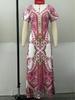 Böhmisches Langarm-A-Linien-Kleid mit V-Ausschnitt und kurzen Ärmeln